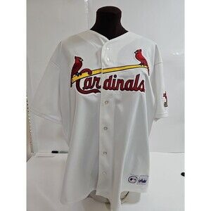 MLB Mark McGwire #25 Majestic Jersey Size XL Vintage 1998 Home Run Patch Basebal